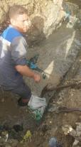صيانة الجزيرة تقوم باعمال الصيانة والتصليح لخط الماء الناقل في شارع سومر