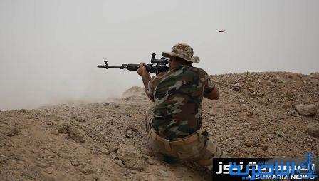 بالصور .. مقاتلو الحشد بقيادة العامري يصدون هجوماً لداعش عند منشأة الثرثار