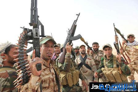 بالصور .. مقاتلو الحشد بقيادة العامري يصدون هجوماً لداعش عند منشأة الثرثار