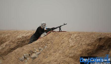 بالصور .. مقاتلو الحشد بقيادة العامري يصدون هجوماً لداعش عند منشأة الثرثار