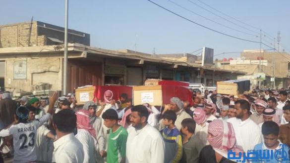بالصور : تشيع جثامين اربعة من شهداء سبايكر في الرفاعي