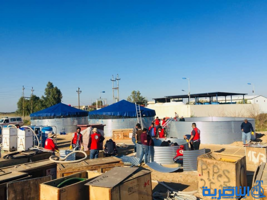 جمعية الهلال الاحمر تنصب محطة لتصفية المياه في البطحاء -تقرير مصور -