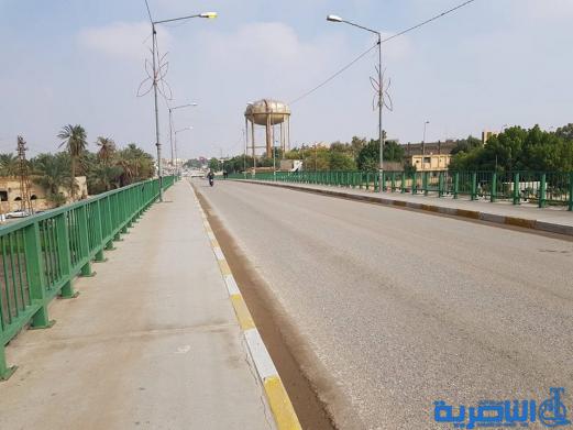 قطع جسر النصر الحديدي في الناصرية لاغراض الصيانة