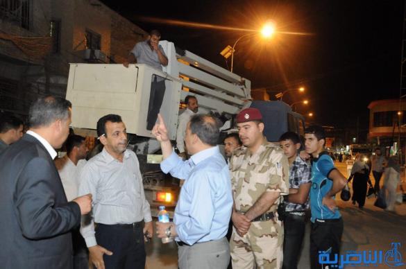 بالصور : الناصرية تتوهج ليلا بعد حملة لإنارة الشوارع والجسور