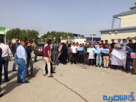  وقفة احتجاجية لكوادر التخدير في ذي قار للمطالبة بتوزيع الاراضي السكنية - تقرير مصور -