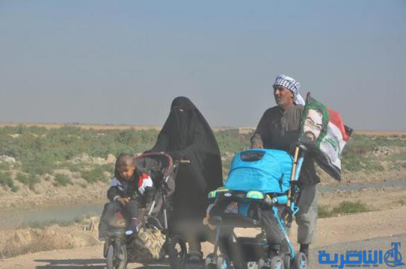  بالصور : وصول طلائع زوار البصرة الى الجبايش والمنار  