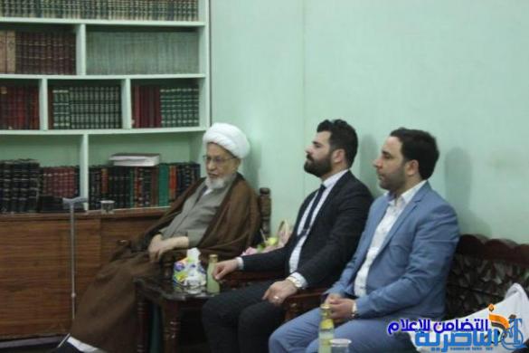 وفد من العتبة العباسية يبحث مع آية الله الشيخ الناصري إقامة اسبوع ثقافي تراثي في محافظة ذي قار