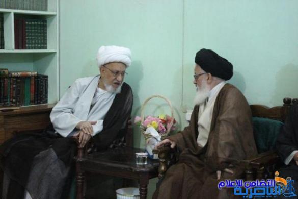 سماحة آية الله الشيخ محمد باقر الناصري يستقبل ممثل الإمام الخامنئي في العراق السيد مجتبى الحسيني‎