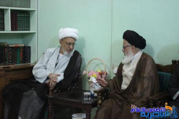 سماحة آية الله الشيخ محمد باقر الناصري يستقبل ممثل الإمام الخامنئي في العراق السيد مجتبى الحسيني‎