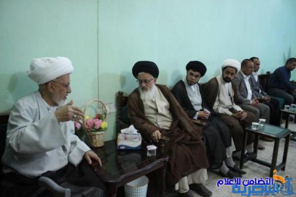 سماحة آية الله الشيخ محمد باقر الناصري يستقبل ممثل الإمام الخامنئي في العراق السيد مجتبى الحسيني‎