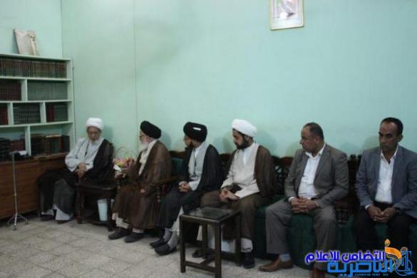 سماحة آية الله الشيخ محمد باقر الناصري يستقبل ممثل الإمام الخامنئي في العراق السيد مجتبى الحسيني‎