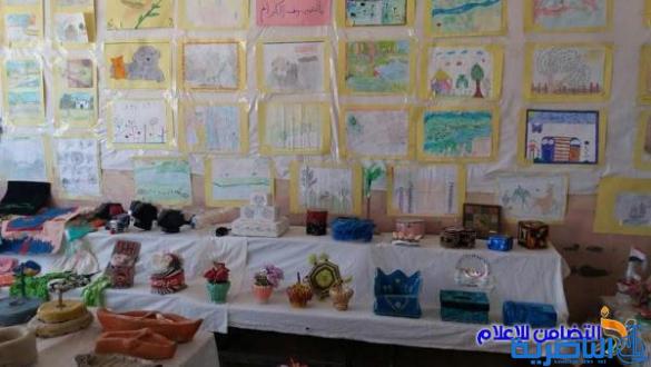 بالصور :: مدرسة التضامن الثالثة في الجبايش تحقق المركز الأول في المعرض السنوي للفنون التشكيلية