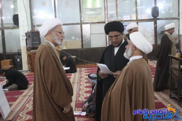بحضور الشيخ محمد مهدي الناصري..مدرسة العلوم الدينية في الناصرية تجري امتحانات الفصل الأول للدراسة الحوزوية - مصور-‎