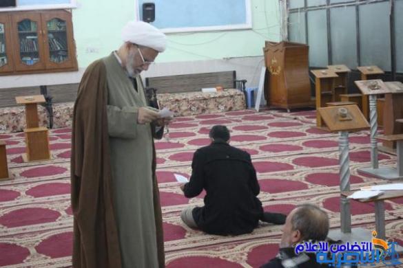 بحضور الشيخ محمد مهدي الناصري..مدرسة العلوم الدينية في الناصرية تجري امتحانات الفصل الأول للدراسة الحوزوية - مصور-‎