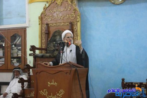 خطيب الجمعة في الناصرية : يدعو المواطنين الى الابتعاد عن منطق التسقيط والبحث عن الاصلح