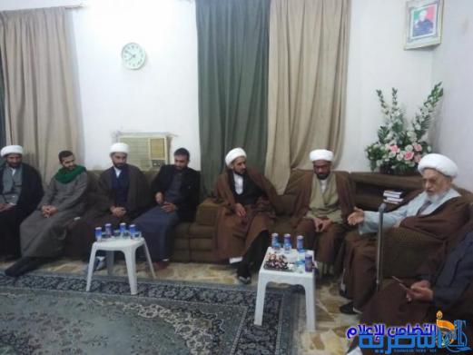بالصور: آية الله الشيخ الناصري يستقبل وفدا من طلبة مدرسة الشيخ الخويبراوي الدينية في النجف‎
