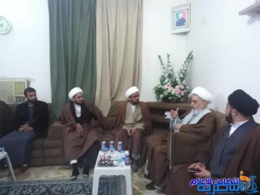 بالصور: آية الله الشيخ الناصري يستقبل وفدا من طلبة مدرسة الشيخ الخويبراوي الدينية في النجف‎