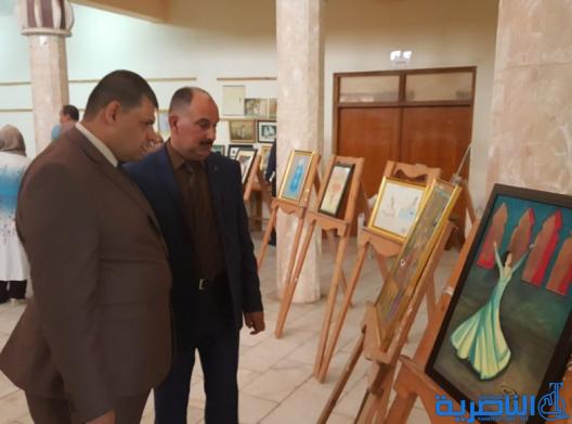 احتفاء بعيد المراة ، فنانات تشكيليات يقمن معرضا للرسم في سوق الشيوخ - تقرير مصور -
