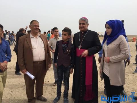 بالصور : وفد مسيحي يحيي قداسا في اور الاثرية ويزور اهوار الجبايش