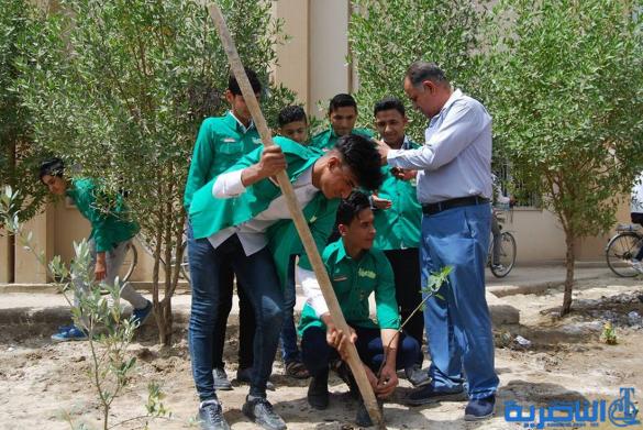 بيئة ذي قار تنظم حملة جديدة لتشجير المدارس والساحات العامة في الناصرية - تقرير مصور -