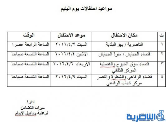 مهرجان يوم اليتيم