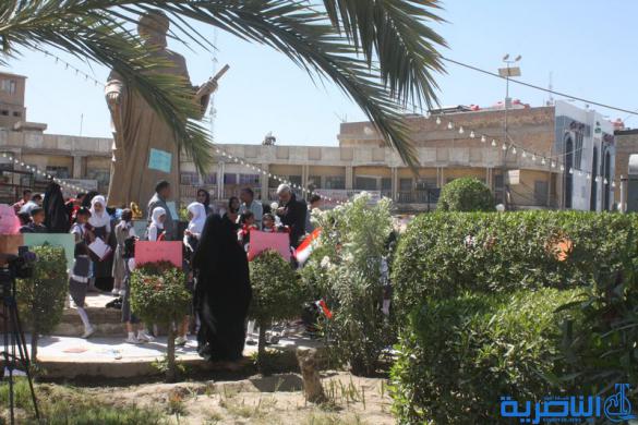  مدرسة العدنانية تقيم معرضا للرسم الحر في ساحة الحبوبي - تقرير مصور -