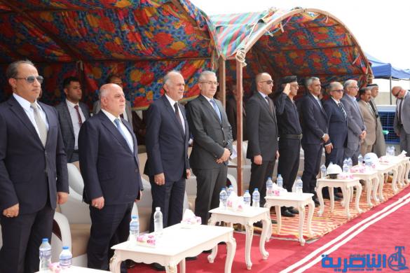 بالصور: العبادي يضع حجر الاساس لمحطة ذي قار الكهربائية المركّبة