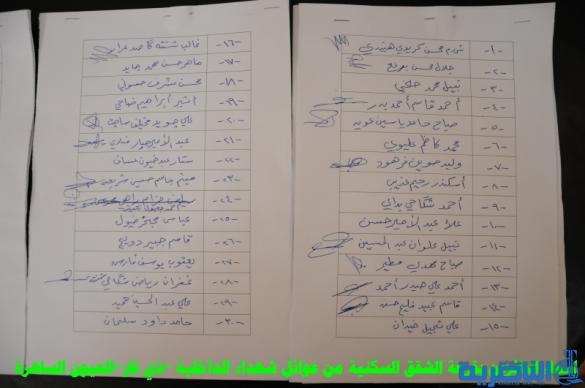 قائمة باسماء الفائزين بالشقق السكنية لذوي شهداء الشرطة في ذي قار