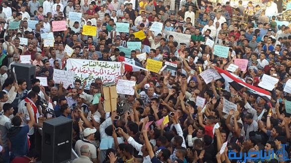 بالصور : المئات يتظاهرون في مدينة الشطرة للمطالبة بالخدمات واصلاح القضاء