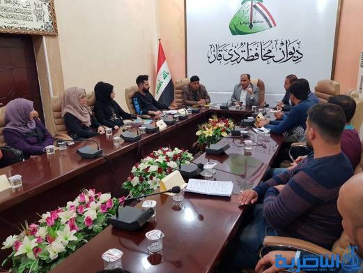 محافظ ذي قار يستقبل عددا من الخريجين المعترضين على نتائج التعيينات الاخيرة