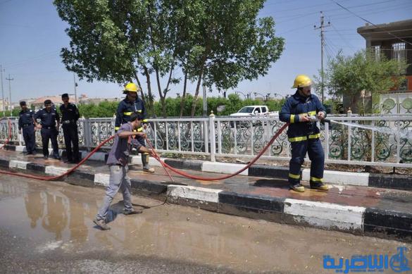 &quot;مدينتي بيتي &quot; حملة تطوعية للدفاع المدني في ذي قار لتنظيف الشوارع