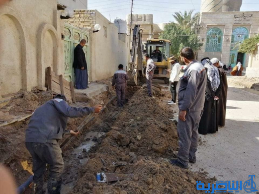بالصور: ماء ذي قار تزيل عدد من التجاوزات في قضاء الناصرية 