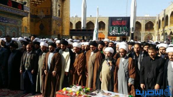 بالصور:الحوزة العلمية تشيع ابن الناصرية الشهيد الشيخ طعمة المرشدي ورفاقه البررة