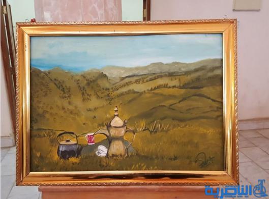 احتفاء بعيد المراة ، فنانات تشكيليات يقمن معرضا للرسم في سوق الشيوخ - تقرير مصور -
