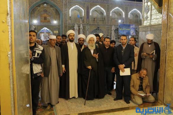 بالصور:زيارة المرجع الديني الشيخ شمس الدين الواعظي لمرقد امير المؤمنين " عليه السلام "