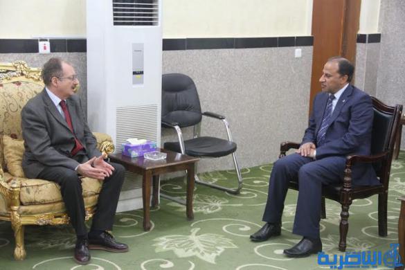 محافظ ذي قار يستقبل نائب ممثل الامين العام للامم المتحدة في العراق والاخير يؤكد سعي الامم المتحدة على حصول الاهوار على حصتها المائية