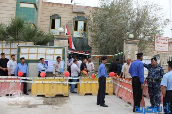 شرطة ذي قار تنفذ ممارسة امنية للتمرن على حماية المراكز الانتخابية