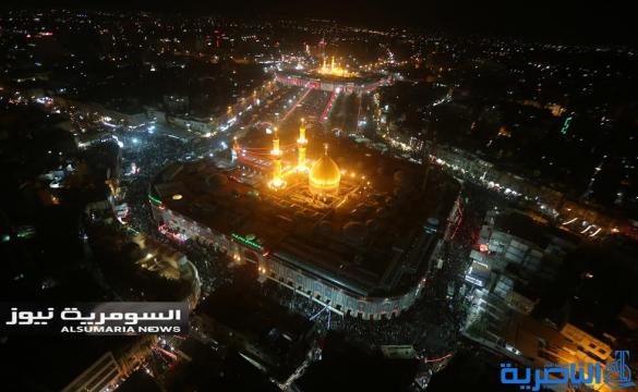  بالصور .. أنوار الإمام الحسين وأخيه العباس (ع) تدهش العقول من السماء
