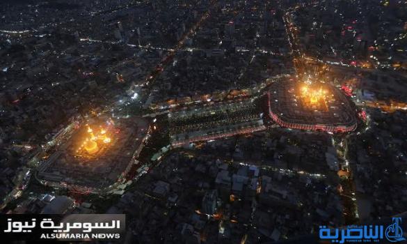  بالصور .. أنوار الإمام الحسين وأخيه العباس (ع) تدهش العقول من السماء