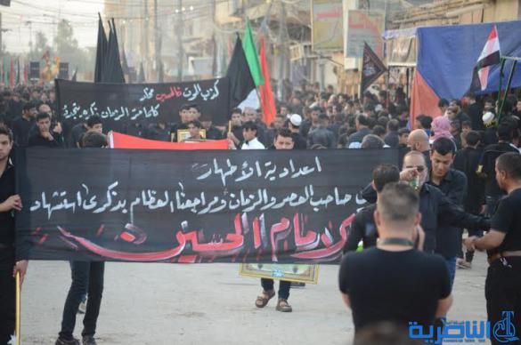  بالصور : مواكب الطلاب تجوب شوارع قلعة سكر في عزاء الحسين