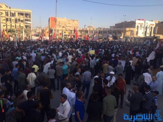 بالصور:الصدريون يتظاهرون وسط الناصرية تنديدا بتهديد الصدر 