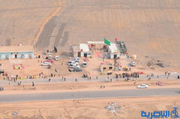 بعدسة شبكة اخبار الناصرية:صور جوية لجموع الزوار على درب الحسين