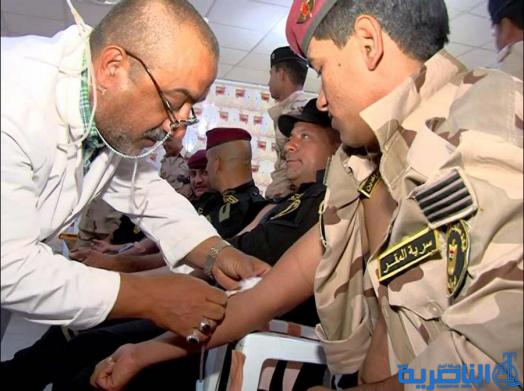  بالصور :عمليات الرافدين تنظم حملة للتبرع بالدم دعما لجرحى المعارك ضد داعش