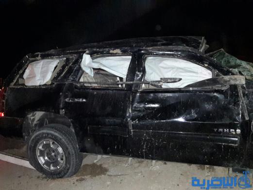 بالصور : مصرع قاض واصابة اربعة اخرين في حادث سير غرب الناصرية