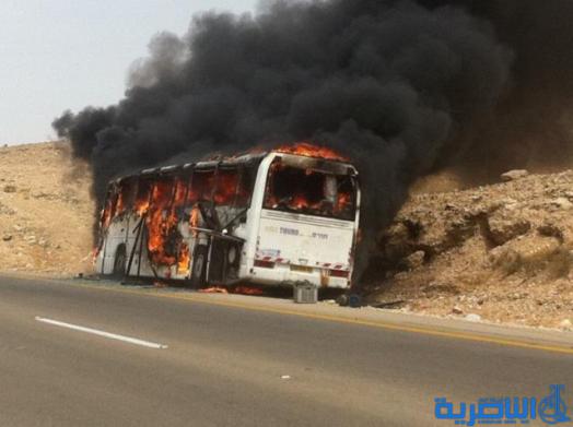  حادث مروري مروع يسفر عن جريحين واحتراق باص جنوب الناصرية