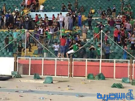 بالصور.. هذا ما فعله جمهور الشرطة بملعب الشعب الدولي بعد خسارة فريقه