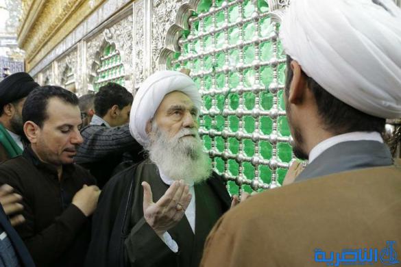 بالصور:زيارة المرجع الديني الشيخ شمس الدين الواعظي لمرقد امير المؤمنين " عليه السلام "
