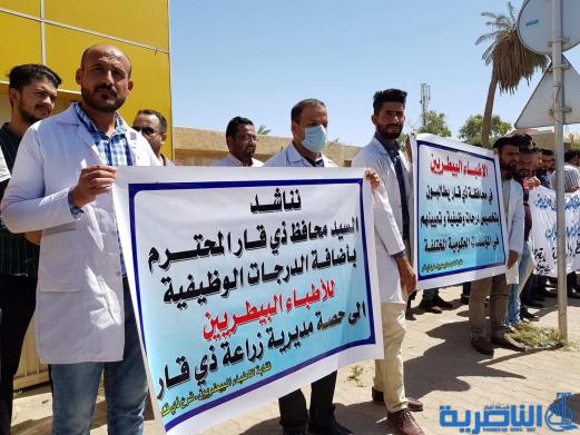 البيطريون يتظاهرون في الناصريةللمطالبة بالتعيين
