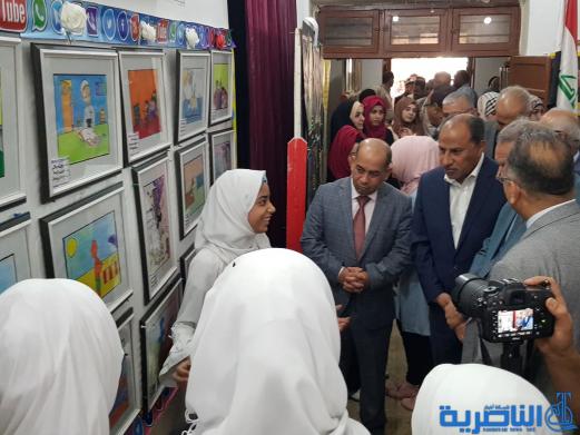 الناصري يفتتح معرض تربية ذي قار للرسم والخط العربي 