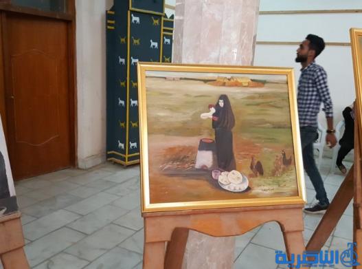 احتفاء بعيد المراة ، فنانات تشكيليات يقمن معرضا للرسم في سوق الشيوخ - تقرير مصور -